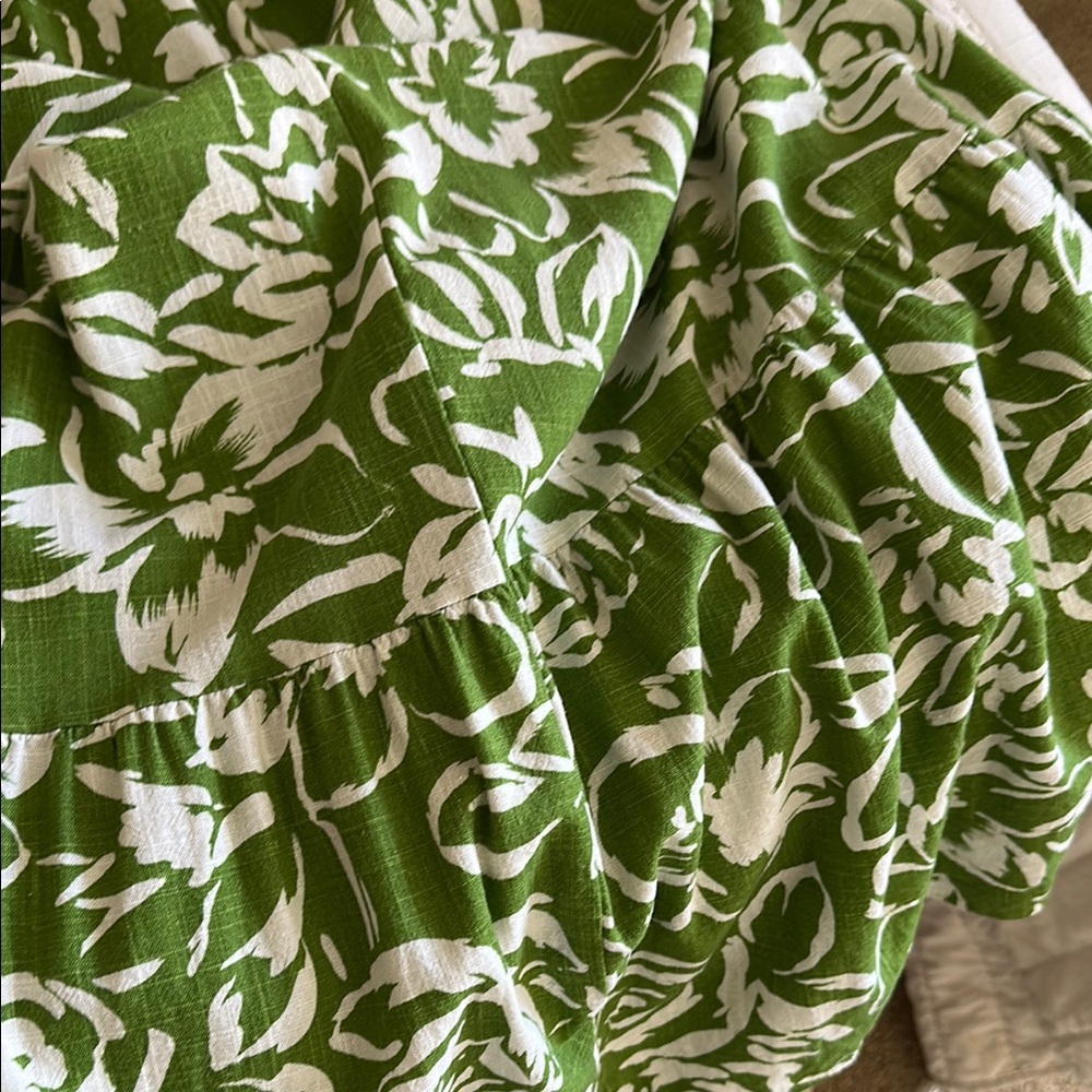 Zara Green and White Floral Maxi Dress - Picture 5 of 6